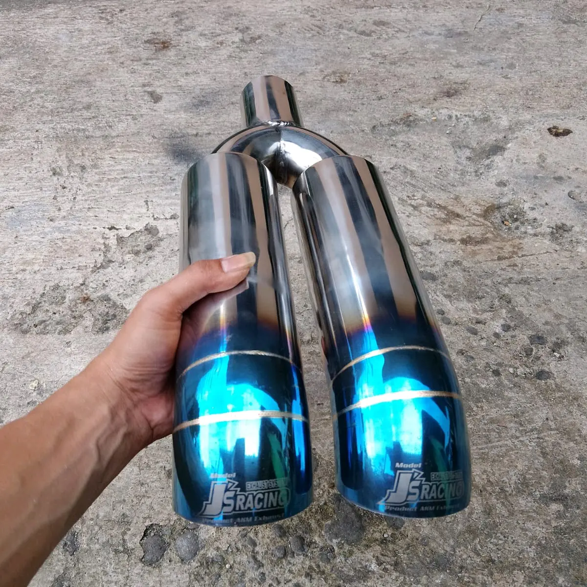 KNALPOT TAILPIPE CUMI CABANG 2 MOBIL SOLAR