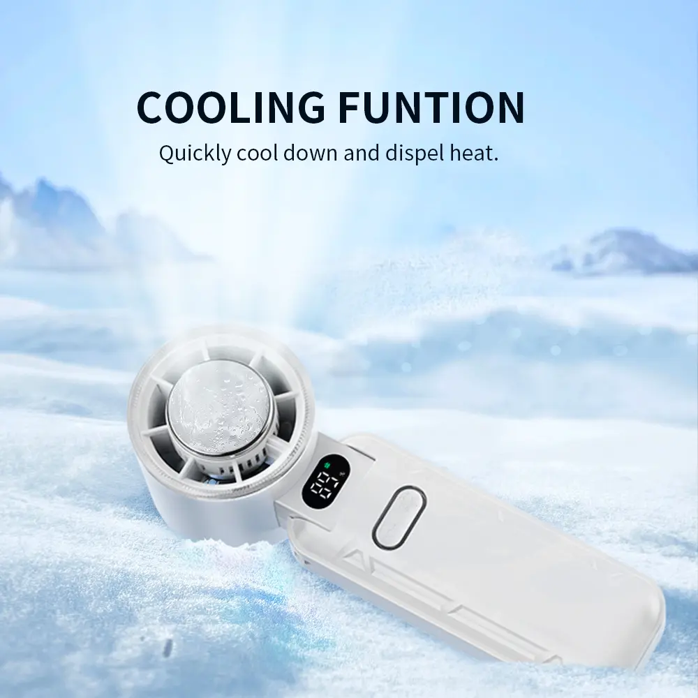 Mini High-Speed Handheld Fan with 3600mAh Battery & 13800rpm Motor - 5 Adjustable Speeds, Foldable Design, Semiconductor Cooling, Strong Airflow, Long Battery Life for Outdoor Travel & Hot Weather!
