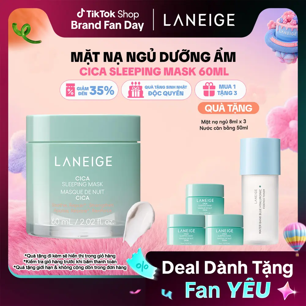 Mặt nạ ngủ phục hồi và nuôi dưỡng da làm đẹp da LANEIGE Cica Sleeping Mask AD 60ml Skincare Dưỡng Ẩm Da Nữ