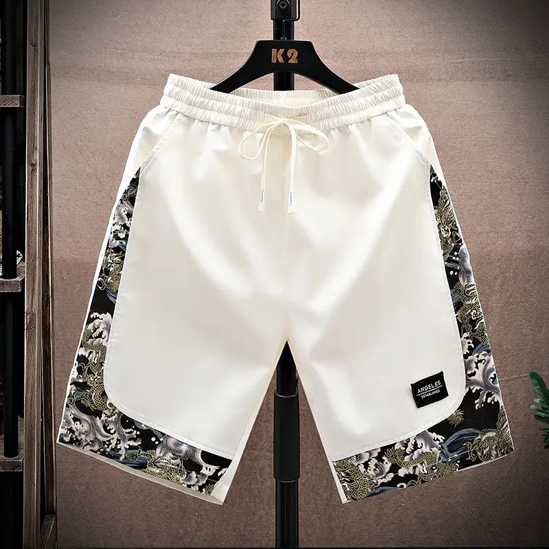 White shorts men fashion summer loose plus size casual sports shorts men