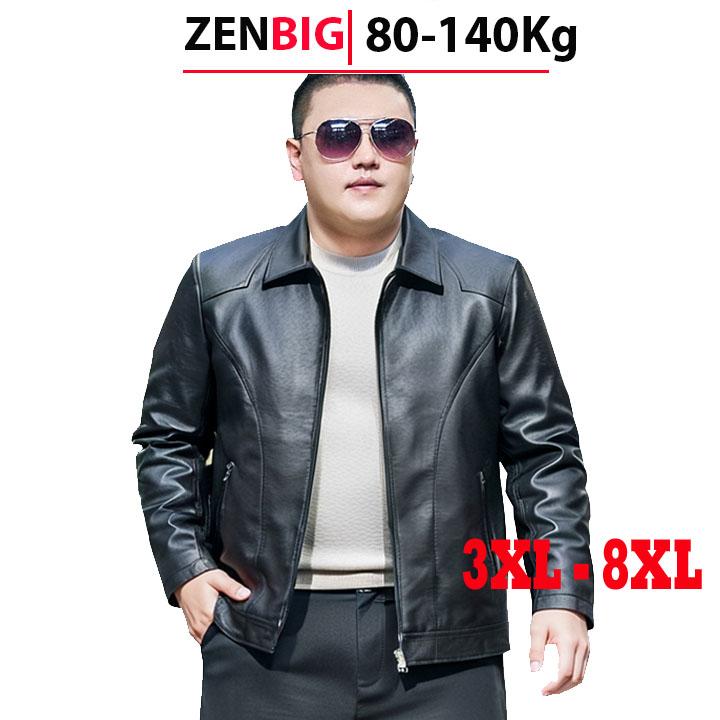  Áo khoác nam ZENBIG chất da PU cấp dành cho người béo mập từ 80-140kg Áo khoác da có cổ trẻ trung cá tính Menswear Kem áo  khoác  gió  nam  đẹp  2024 
