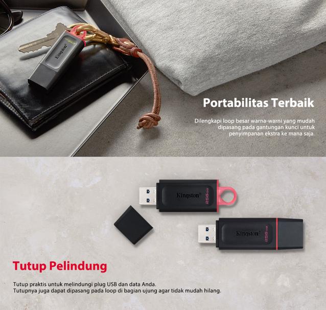 Kingston Flashdisk DTX 64GB 128GB 256GB USB 3.2 Flash Drive