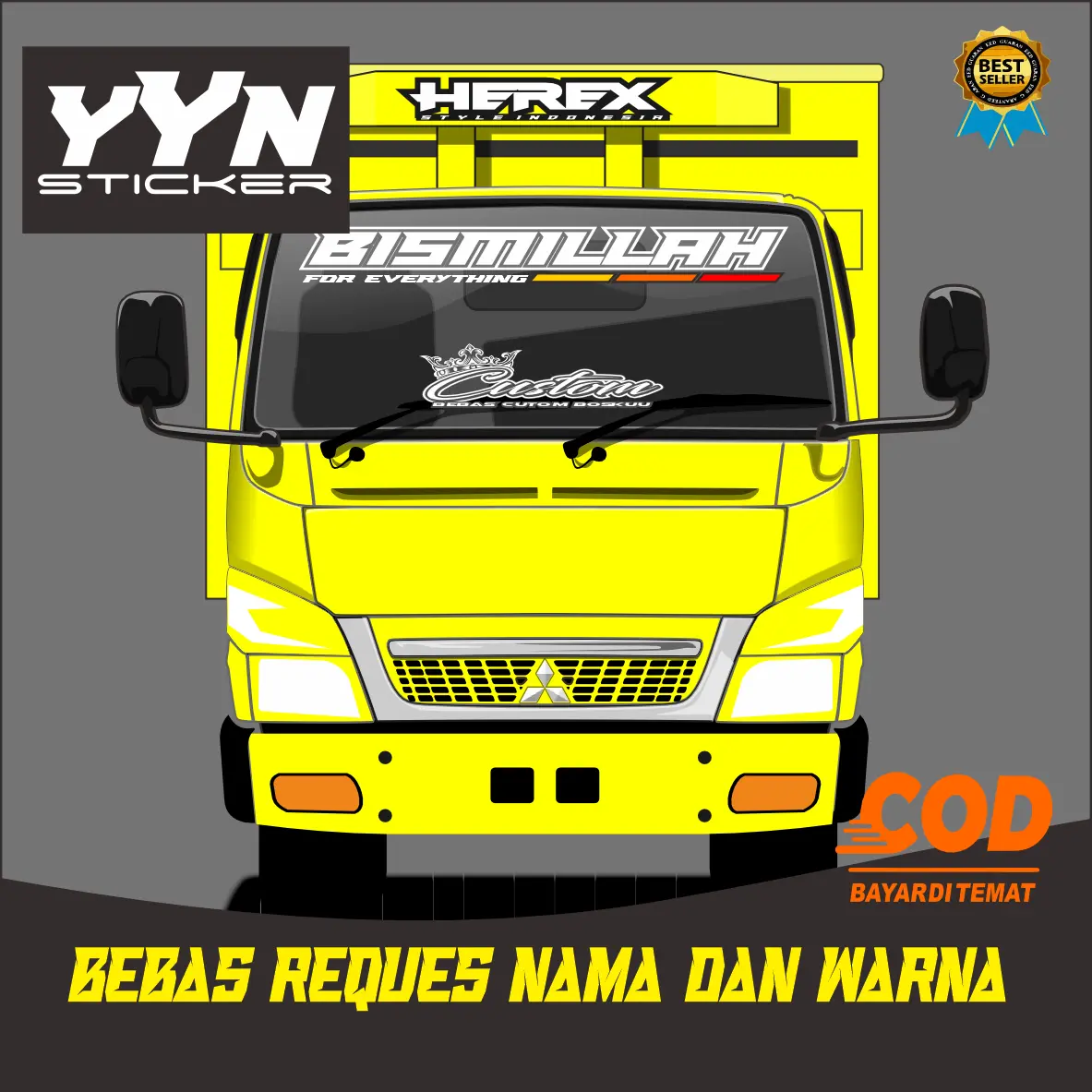 STICKER TRUK/PICKUP 1 PAKET SIAP TEMPEL Car
