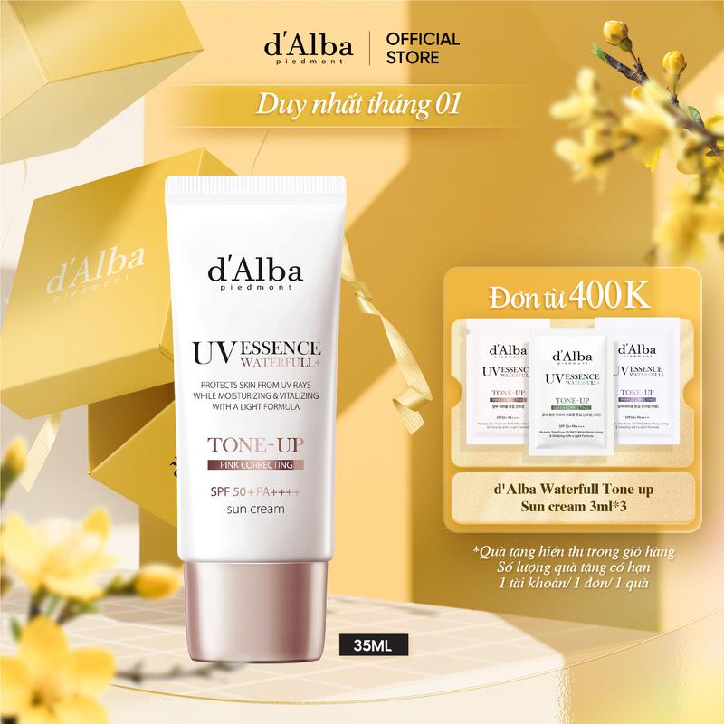 Kem chống nắng thuần chay d'Alba Waterfull Tone-Up Sun Cream SPF50 + PA + + + + 35ml -Dành cho da khô hỗn hợp Skincare