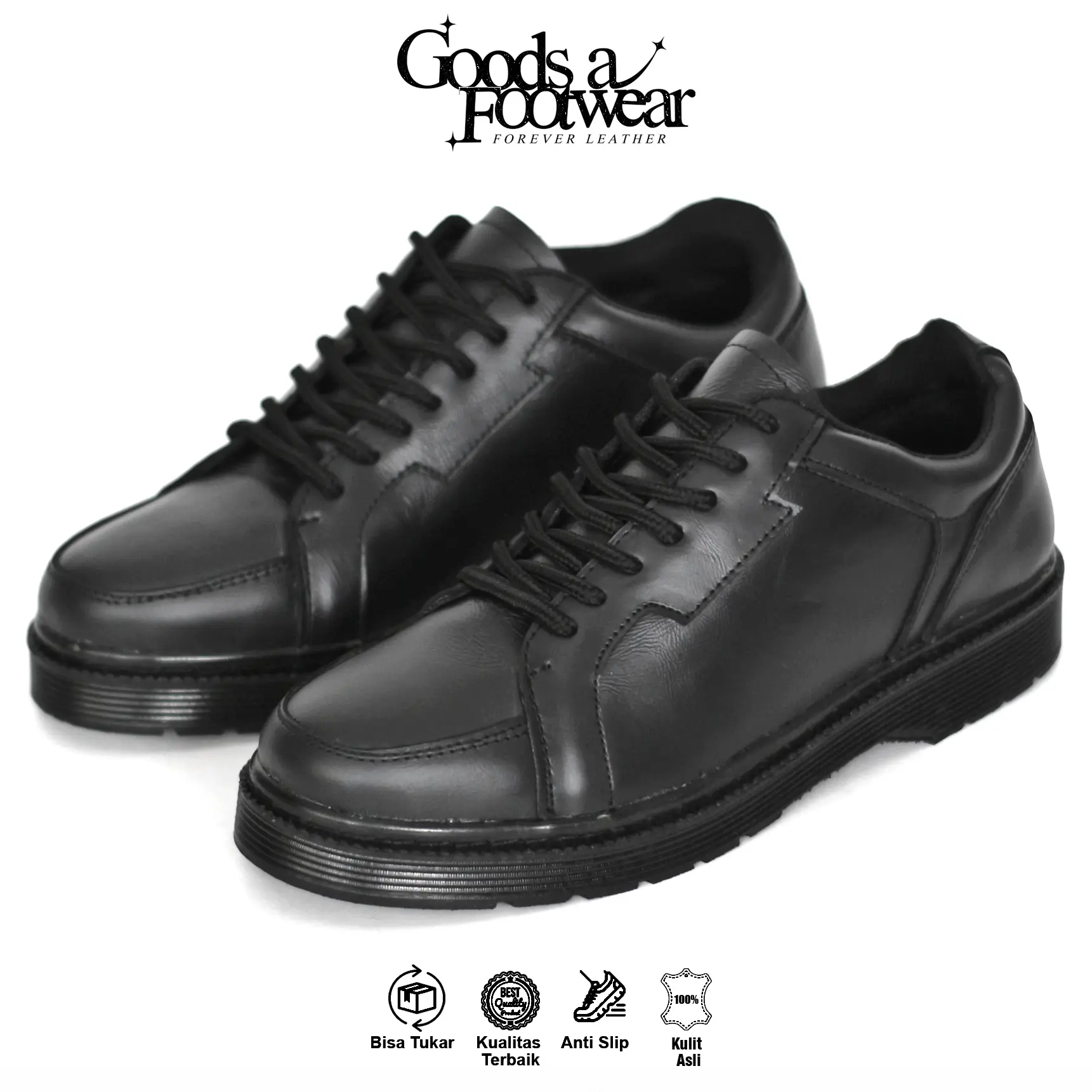 NOVER - Sepatu Pantofel Docmart Pria Kulit Asli Formal Kerja Kantor