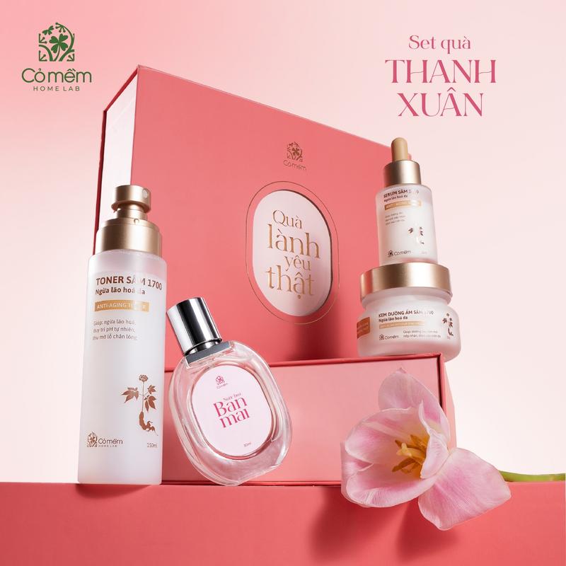 Phiên Bản Đặc Biệt Cỏ Mềm - Set Quà Thanh Xuân - Quà Tặng 8/3 Ngừa Lão Hoá Da Cho Mẹ, Vợ, Cô Giáo Ý Nghĩa