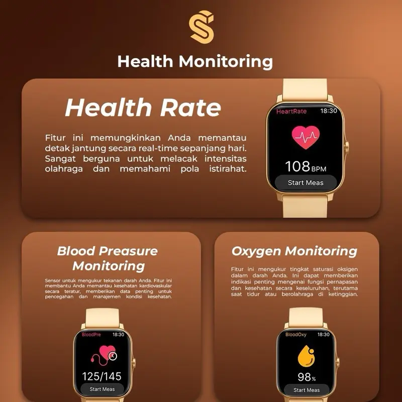 Stuftech Series Lite version Smartwatch Pintar Bluetooth Connection Ponsel Jam 2