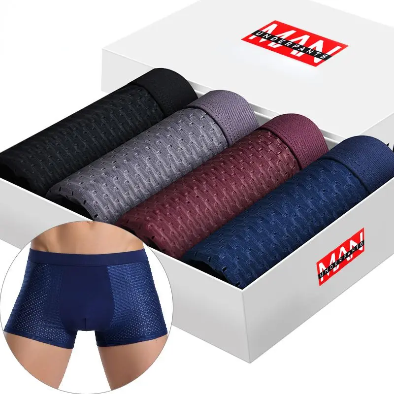 Keep Cool and Comfortable with These Breathable Ice Silk Men Boxer Briefs Underwear