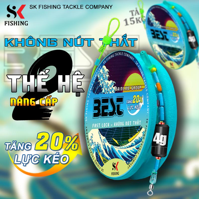 Trục câu đài Best SK Fishing buộc sẵn Dây câu cá