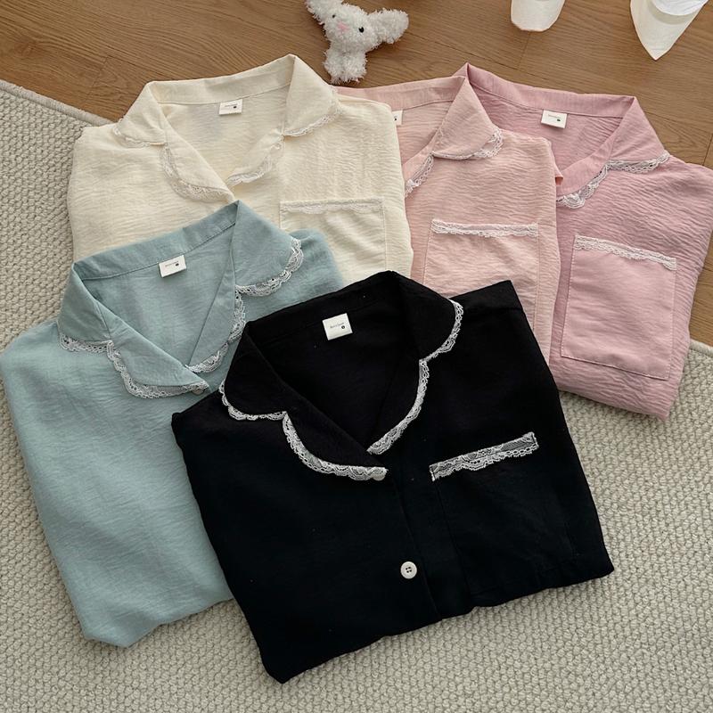 Premium Set đồ bộ ngủ bộ ngủ mùa hè form rộng chất đũi Hàn mịn 100% cotton - Jemcloset - ROSI - 8195
