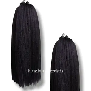 rambut cemara hitam polos panjang 70cm