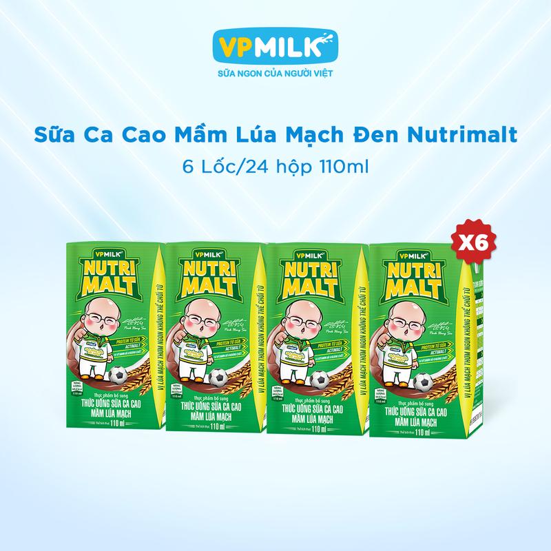  24 Hộp 110ml  Sữa Uống Dinh Dưỡng Ca Cao Mầm Lúa Mạch Đen VPMilk Nutrimalt Vị Cacao Sữa bổ sung năng lượng cho bé hoạt động bền bỉ 