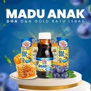 Madu Anak Ratu Lebah Junior D&A GOL/DHA GOLD Kombinasi Lengkap Kaya Manfaat