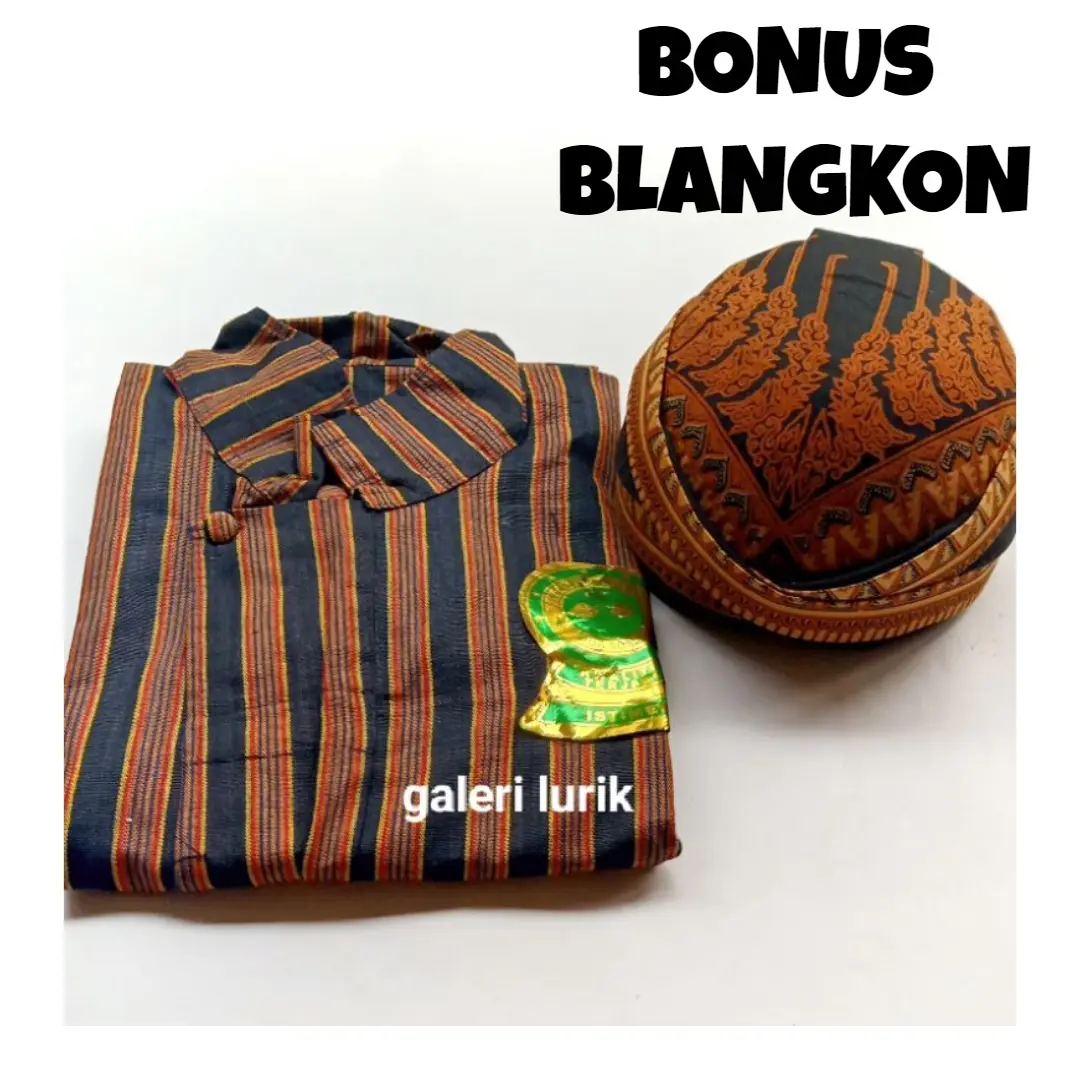 Baju Surjan Lurik Jawa  Pria Dewasa Baju Surjan Adat Jawa Free Blangkon