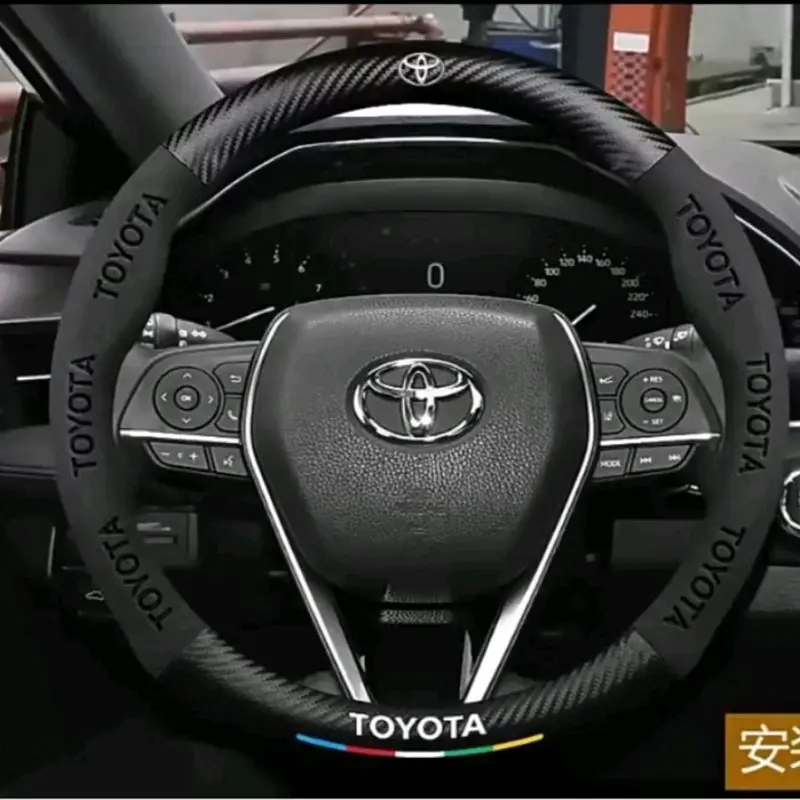 cover sarung 3D embossed Toyota setir stir mobil Car Kulit domba agya calya Avanza camry hilux Hiace Voxy Fortuner Innova Land cruiser Vios Rush Yaris Veloz Supra Altis Raize Corolla Cross Alphard 1