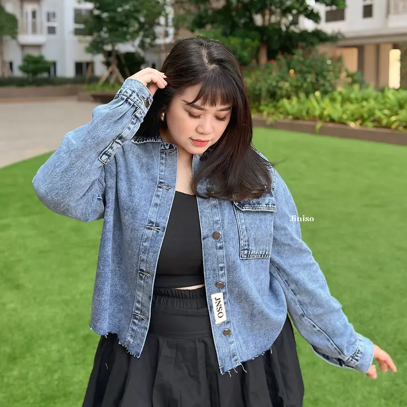 JINISO Big Size Jaket Jeans Oversize Seoul Blue Acid 5