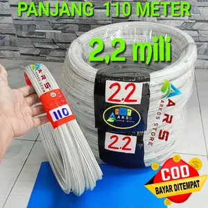 ARS Jeruji Fiber 2,2 mm Putih Panjang 110 Meter Produk Import Berkualitas Terbaik Bahan Elastis Kuat Anti Patah