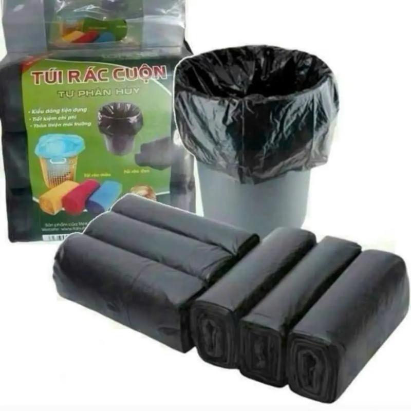 Combo 12 cuộn (4 bịch) túi đựng rác đen kích thước 55x65cm, có khả năng tự phân huỷ, thân thiện với môi trường - đa năng
