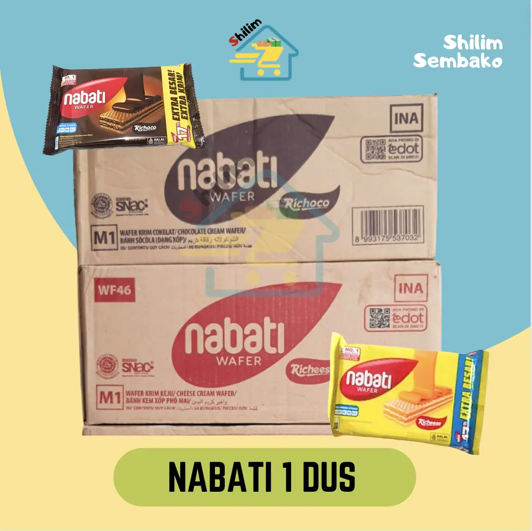 WAFER NABATI KEJU COKLAT 1 DUS ISI 60 PCS NABATI ECERAN 2000 MURAH EXP AMAN