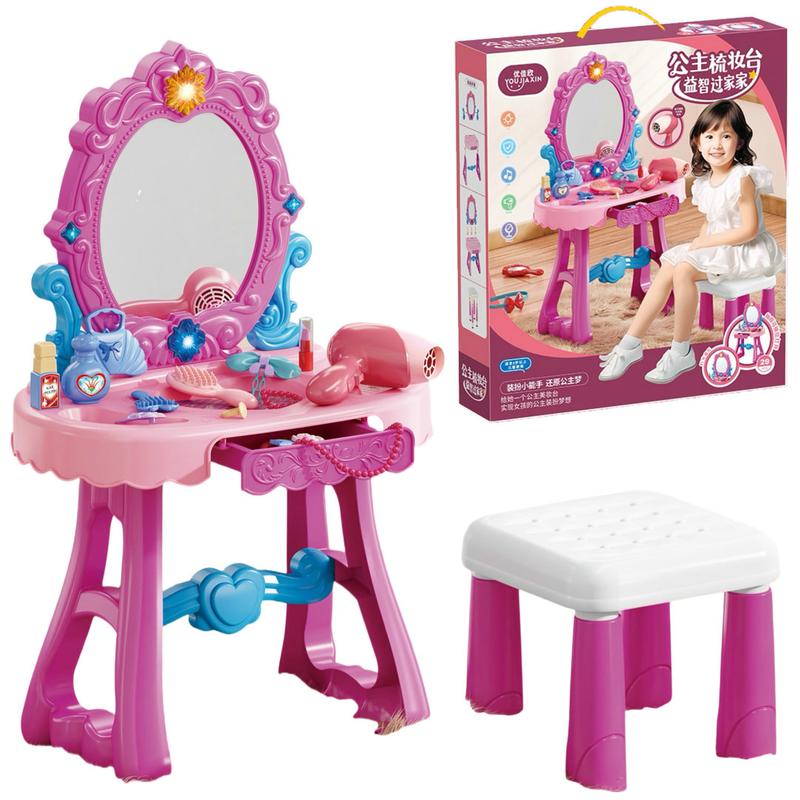  Bàn trang điểm bé gái lâu đài cùng ghế ngồi và gương soi Toy đồ chơi cho bé 