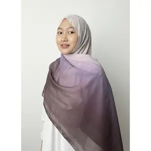 Pashmina Gradasi Ceruty Babydoll Panjang 175cmx75cm, Finishing Jahit Tepi