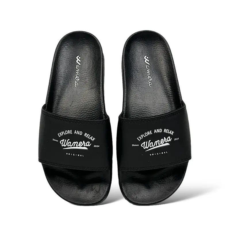 SANDAL WAMERA - Moonlight Black White Sandal Slop Pria&Wanita Sandal Slide Santai Unisex 0