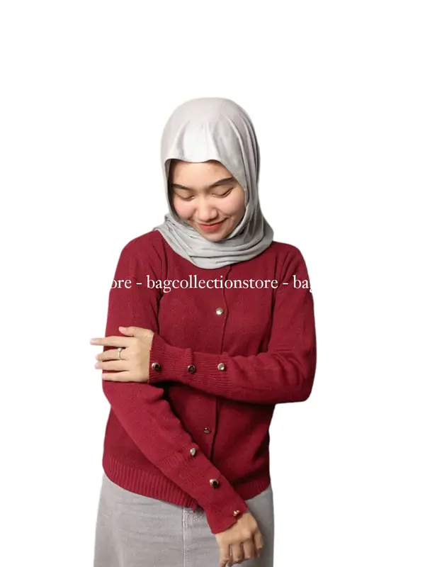 BAG - Inara Cardigan Knitware Kancing Gold Atasan Wanita Rajut Kekinian Korean Style 0