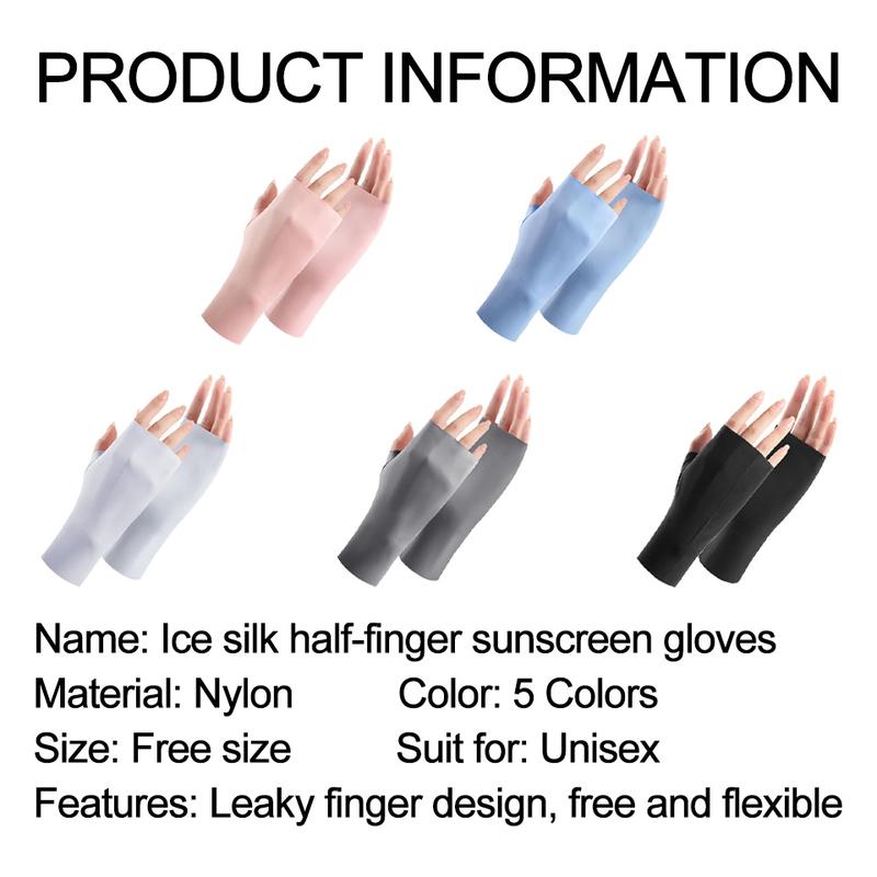 Product Introduction of GTUBIKE UPF50+ Summer Ice Silk Sun Protection Half Finger Gloves Men Women Outdoor Sports Cycling Breathable Fashion Mittens 25