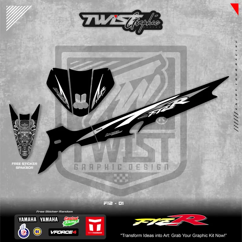 Stiker Striping Fiz R Custom Hologram Crome untuk Kendaraan Anda - Motorcycle 2
