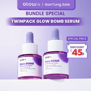 [Twin Pack] Varian 1PCS & 2PCS GLOW FX BEAUTY Glow Bomb Serum - Serum Glowing & Bekas Jerawat 19% Brightening Power pencerah