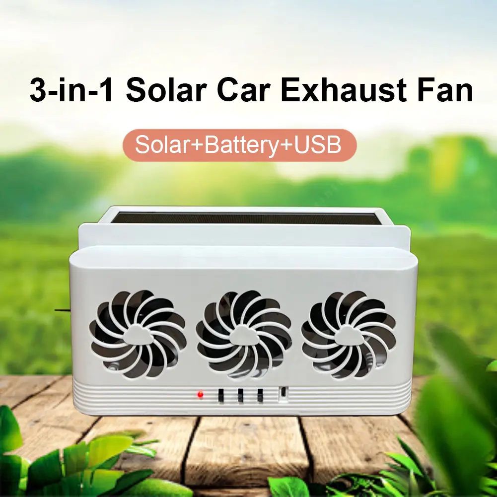 Kipas Knalpot Mobil Bertenaga Surya Bau Aneh Kipas Pendingin Radiator Mobil Kipas Ventilasi Otomatis Bertenaga USB untuk Kendaraan