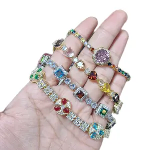 Gelang Fashion Permata Zirconia Asli dengan Plating Rhodium Premium