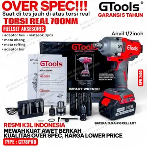 R4J4 IMPACT WRENCH JUMBO GTOOLS GT78PRO 1800NM IMPEK KUAT MOBIL MOTOR MESIN TRUCK XAPR ORIGINAL DAN BERGARANSI