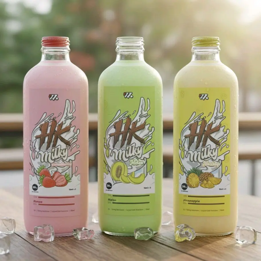 Minuman Segar Kemasan Botol HK Milky (Isi 2)