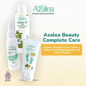Paket Azalea Beauty Complete Care - Hair Vitamin Untuk Rambut Kering, Minyak Zaitun Menghilangkan Bekas Luka & Mencerahkan Kulit, Krim Pelembut Kaki Kering & Pecah-pecah