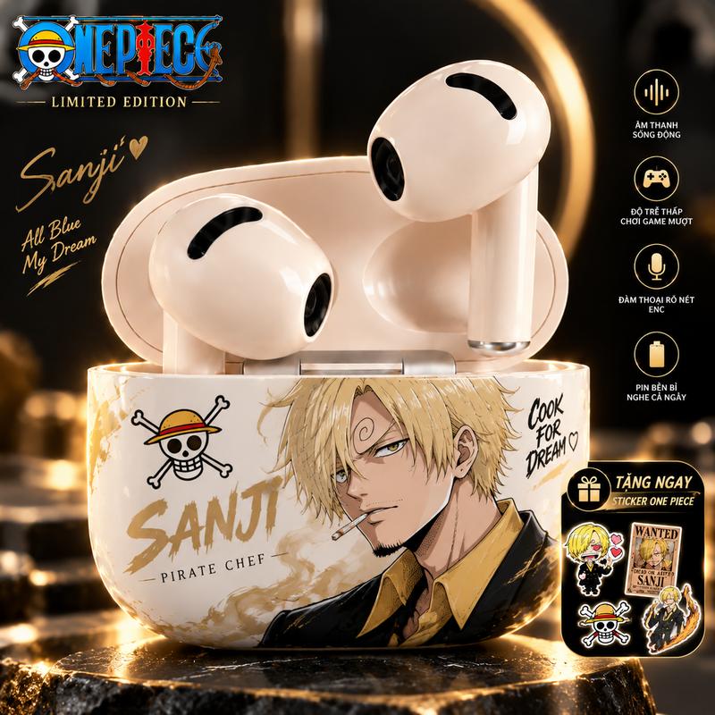 ONE PIECE Tai nghe Bluetooth nhét tai, dịch thuật bằng AI, không dây, ENC khử tiếng ồn, thời lượng pin dài, chất lượng âm thanh HiFi, chế độ chơi game, gọi thoại HD (tặng nhãn dán One Piece khi đặt hàng)