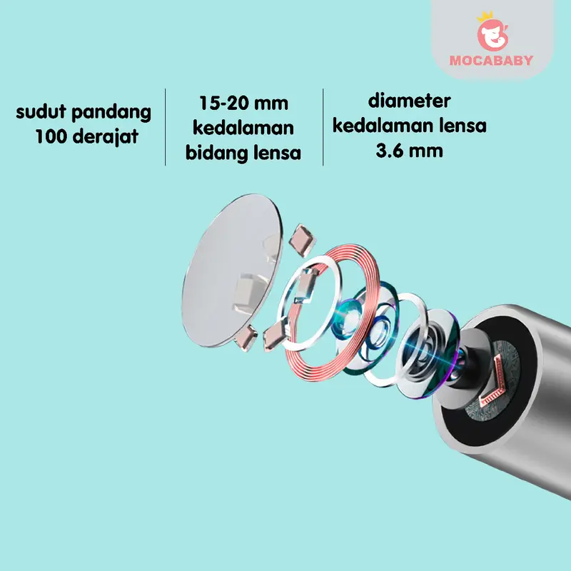Mocababy Pembersih Telinga Mocababy dengan LED dan Kamera Pembersih Telinga untuk Bayi dan Anak-anak Kuping Korek Ear Removal Kotoran 4