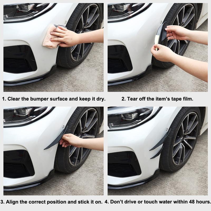 Product Introduction of Universal Car Spoiler Canards Kit Auto Front Bumper Lip Splitter Valence Stickers Body Anti-Collision Diffuser Exterior Soft Rubber Decorative Accessories 32