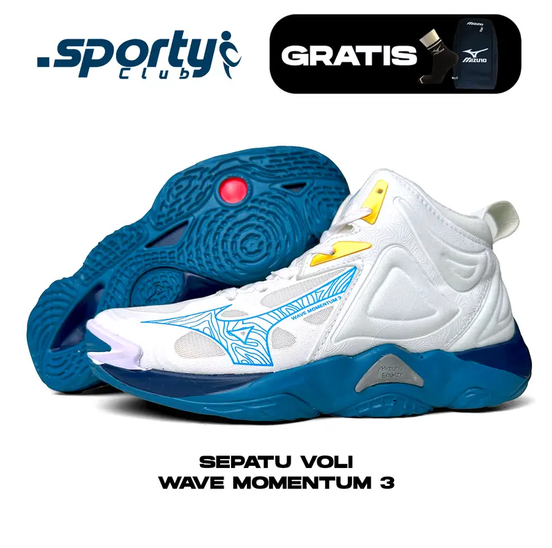 Sepatu Voli Mizuno Wave Momentum 3 White Rainbow Sepatu Sporty Pria Wanita Sepatu Olahraga Model Terbaru Terkini Bisa COD 1