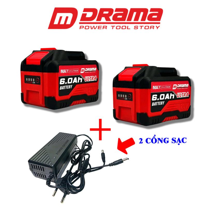 COMBO DRAMA Ultra 15 Cell Tặng sạc nhanh 2 cổng Có cổng cắm USB Pin máy mài máy khoan bê tông
