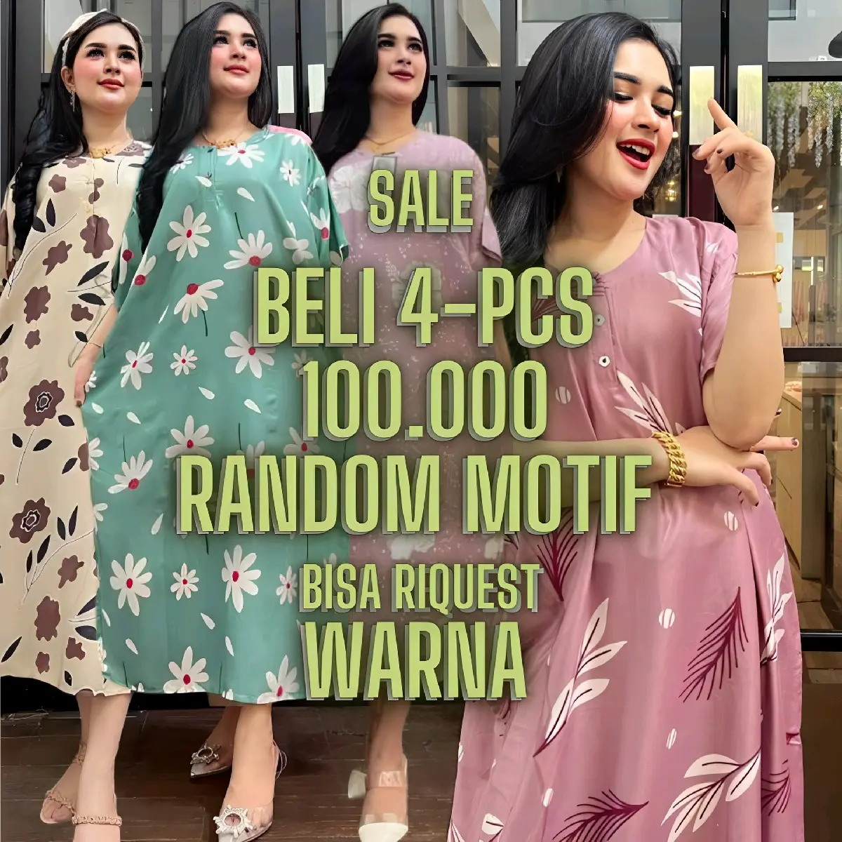 Daster Jumbo Rayon 132.000 Dapat 4pcs Rayon DASTER KEKINIAN DASTER JUMBO BUNGA MOTIF LENGAN PENDEK KANCING DEPAN BUSUI BUMIL