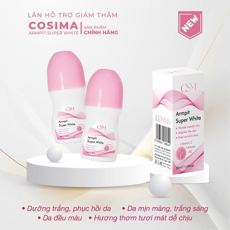 Serum lăn hỗ trợ giảm thâm nách COSIMA 50gr Trà - AHA, Glycerin, Aloe vera, VtmC, B3, Peptides, Arbutin