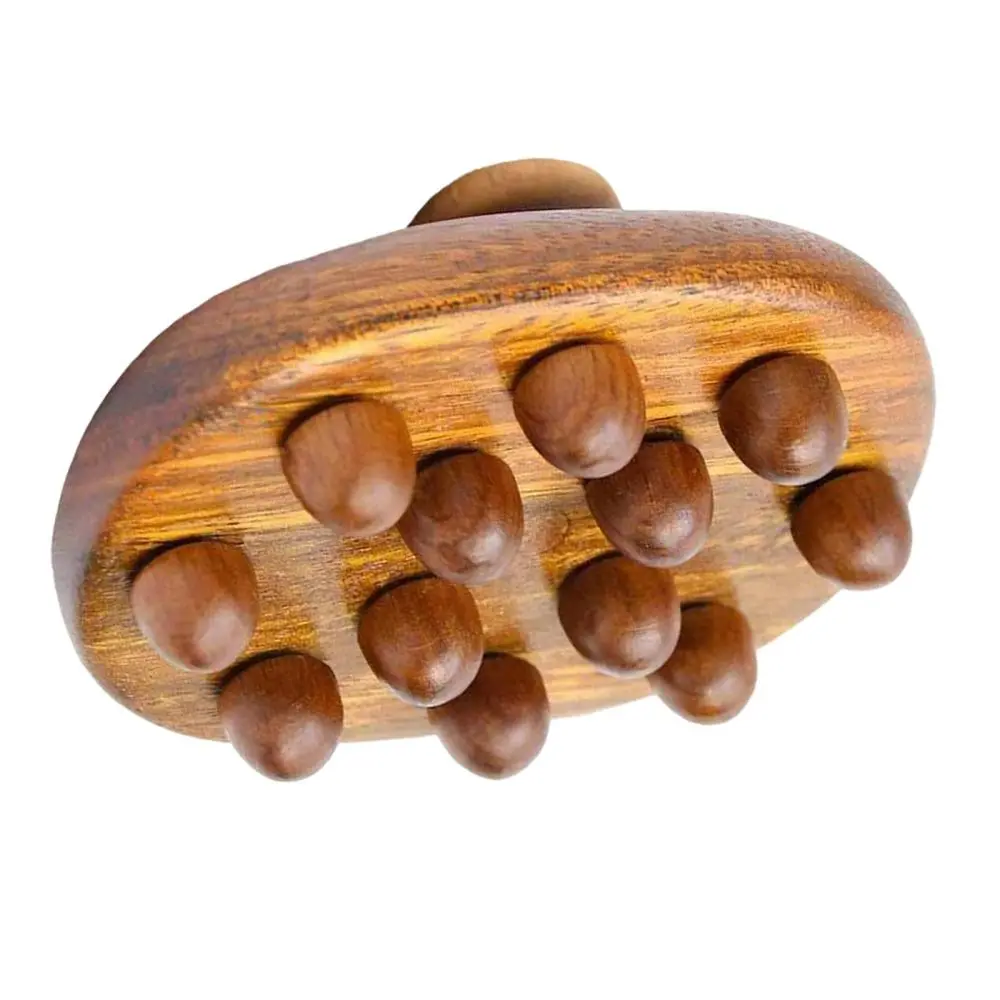 Dụng Cụ Mát Xa Cơ Thể Gua Sha Bằng Gỗ, Cầm Tay, Với 12 Hạt, Bàn Chải Mát Xa, Dụng Cụ Bàn Chải Massage Cơ Thể, Thích Hợp Cho Chân