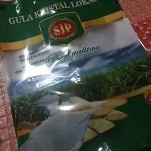 100 Pcs Plastik Kemasan Gula Pasir 1 kg Si Manis / Kristal Putih berlogo promo Sablon Tebal Sjp