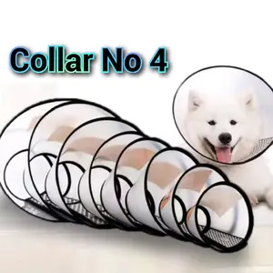 Elizabeth Collar No 4 Pet Cone Collar Protection Corong Pelindung Anjing dan Kucing Adjustable Fleksibel dari Plastik dengan Flanel Kapas untuk Perlindungan Leher Hewan Peliharaan