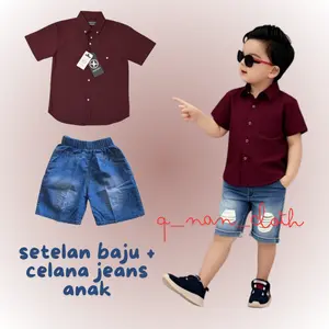 Setelan Baju dan Celana Jeans Anak Bahan Premium