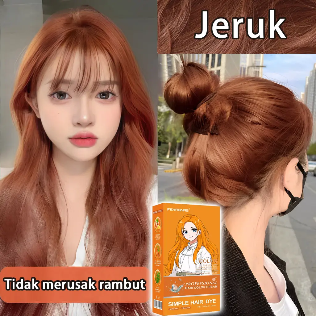 Pengiriman Cepat Pewarna Rambut Jeruk Hair Color Tahan Lama Tanpa Pemutihan Tidak Merusak Rambut Cat Rambut Merawat Kepala Bisa Langsung Cat Sendiri Burgundy Milk Tea Cranberry Red Golden Brown Ash Blonde Colors