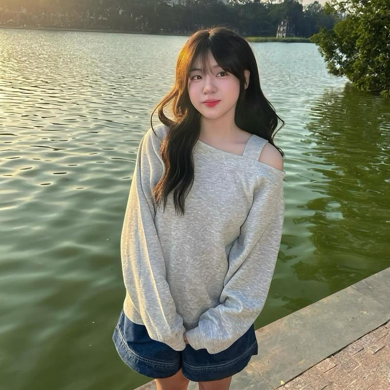 Áo Sweater Nỉ Trễ Vai Kiểu Nữ Dáng Lệch Vai Dáng Basic Mùa Thu Đông Kimee - KA628