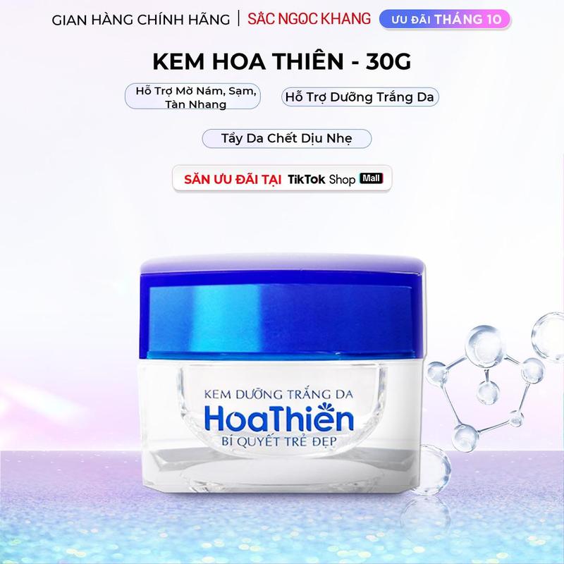Kem Dưỡng Da Hoa Thiên Hỗ Trợ Dưỡng Sáng Da [30G] Hỗ Trợ Cải Thiện Thâm Nám Sạm, Tàn Nhang Làm Đẹp Da Skincare Dưỡng Ẩm Da Chăm Sóc Da - Sản Phẩm Phát Triển Bởi Sắc Ngọc Khang