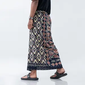Asia Jawa SARUNG GOYOR JUMBO ASIA JAWA 100% VISCOSE RAYON SARUNG SANTRI PRIA DEWASA ELEGAN NYAMAN TERLARIS Bahan Berkualitas Ukuran Dewasa Semua Musim Remaja Hitam